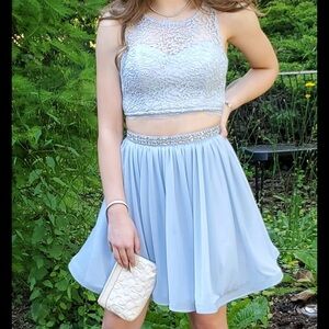 Light Blue 2 piece formal dresss